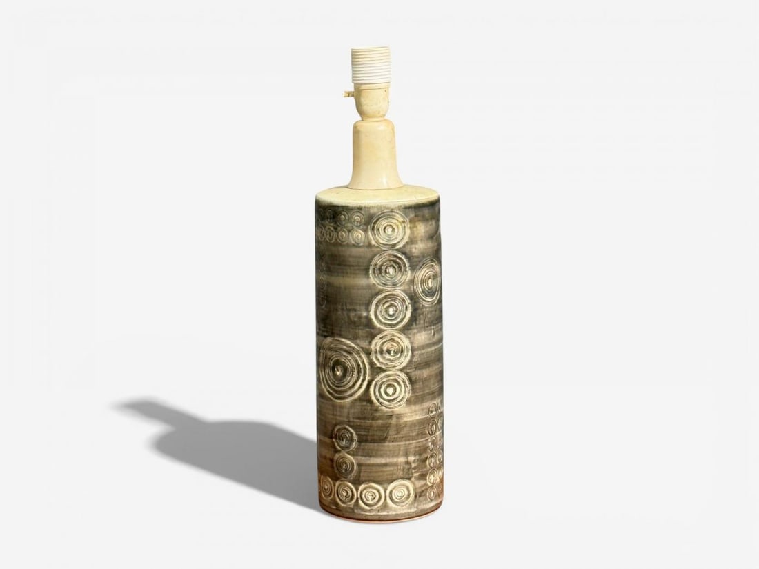 Olle Alberius, Table Lamp, Grey Stoneware, Sweden, 1970s - 5