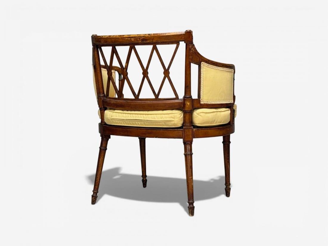Adams Style, Chair and Ottoman, Painted Wood, Fabric, USA, 1930s - 11