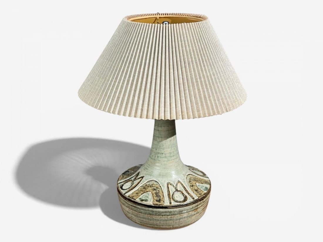 Noomi Backhausen, Table Lamp, Green Ceramic, Denmark, 1960s - 3