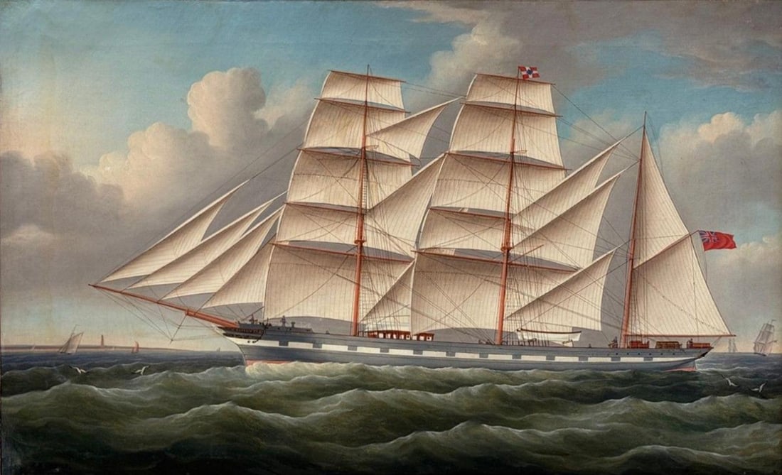 William Ball Spencer, Oil on Canvas, Seascape Painting, British, 19th C. (1 of 12)