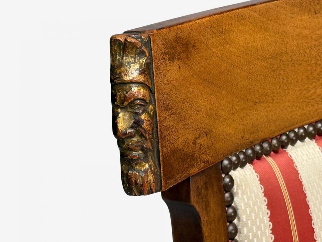 Neoclassical Style, Occasional Chairs, Carved Wood, Silk, England, 19th c. - 5