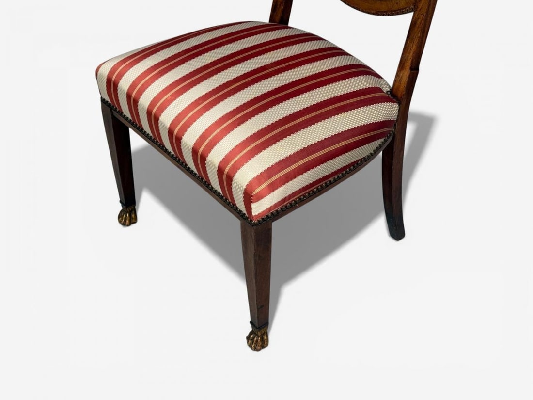 Neoclassical Style, Occasional Chairs, Carved Wood, Silk, England, 19th c. - 9