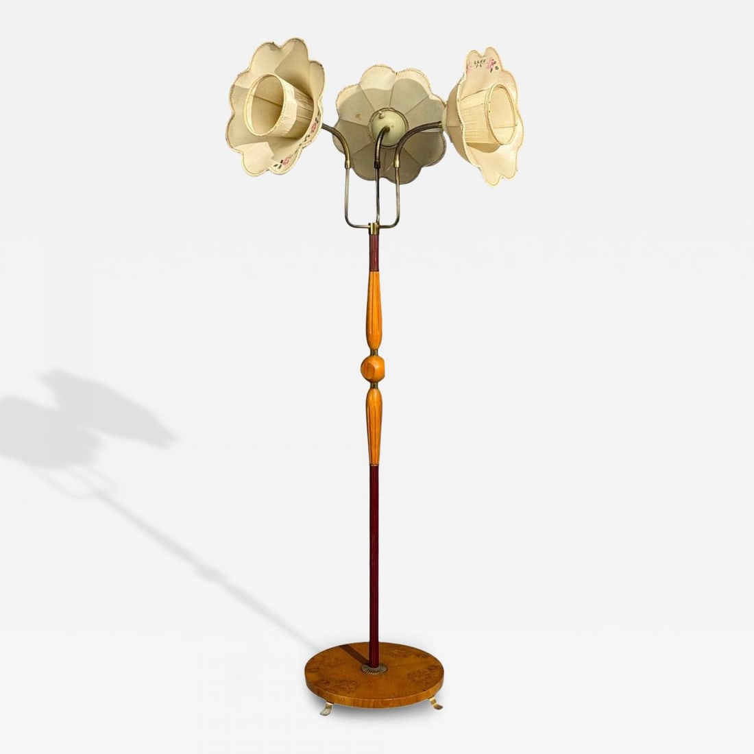 Swedish Modern, Adjustable Floor Lamp, Wood, Metal, Sweden, 1950s (1 of 12)
