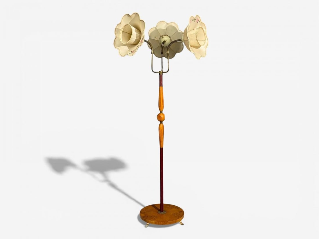 Swedish Modern, Adjustable Floor Lamp, Wood, Metal, Sweden, 1950s - 3