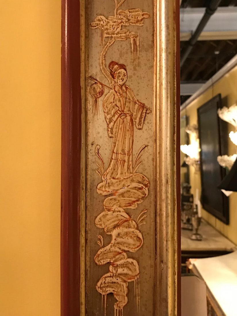 Fine Silver Gilt with Oriental Decoration La Barge Chinoiserie Mirror - 3