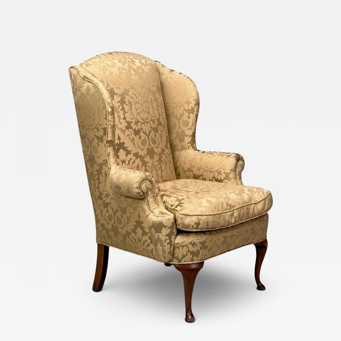 Queen Anne, Wingback Chair, Fabric, Mahogany, England, 19th c. (1 of 7)