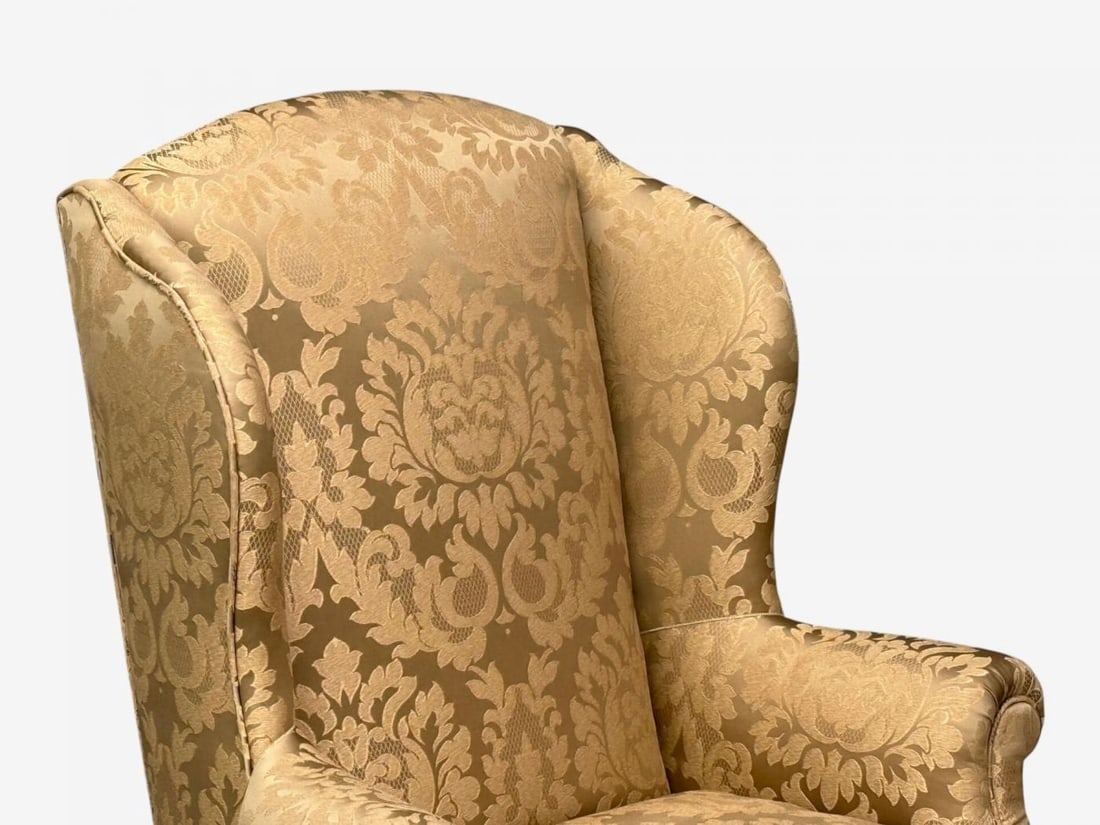 Queen Anne, Wingback Chair, Fabric, Mahogany, England, 19th c. - 3