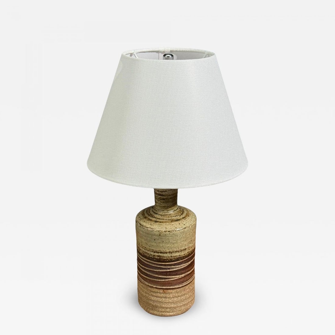 Tue Poulsen, Table Lamp, Beige Ceramic, Denmark, 1950s (1 of 8)