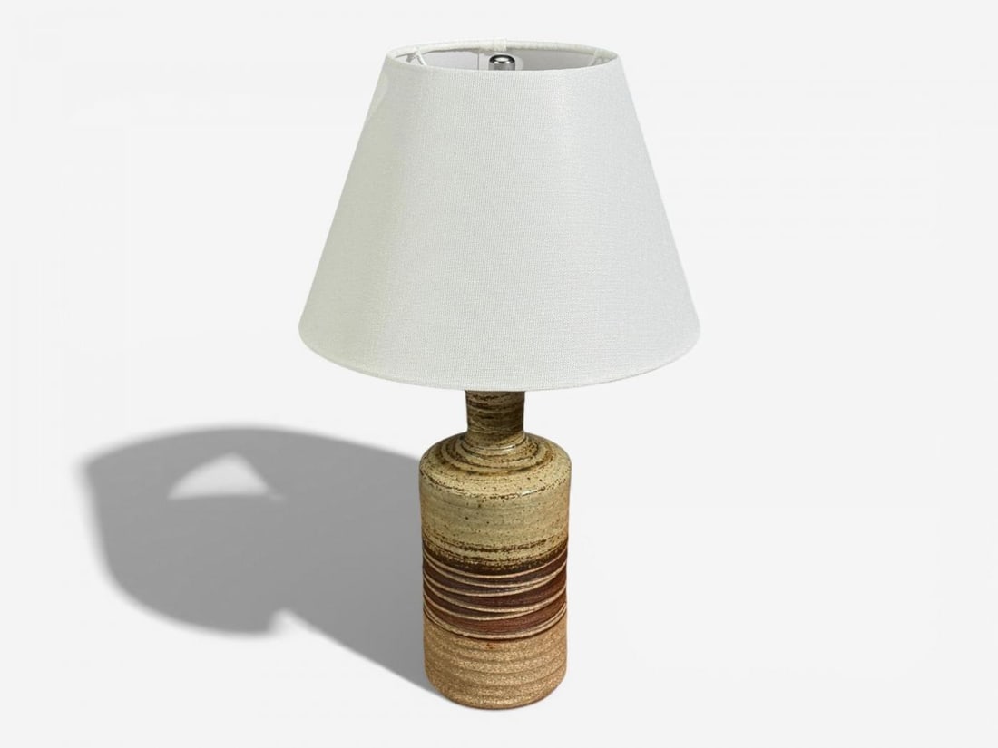 Tue Poulsen, Table Lamp, Beige Ceramic, Denmark, 1950s - 3