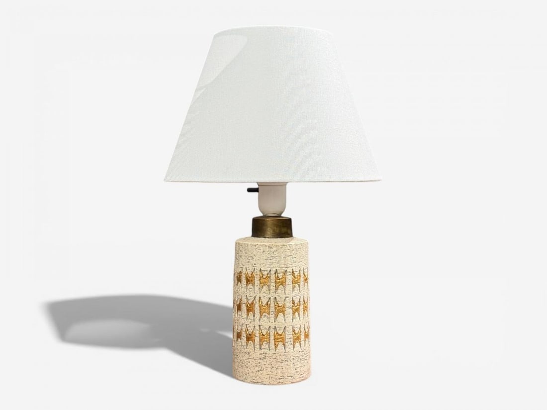 Bitossi, Table Lamp, Chamotte Clay, Gold Leaf, Italy, 1960s - 3