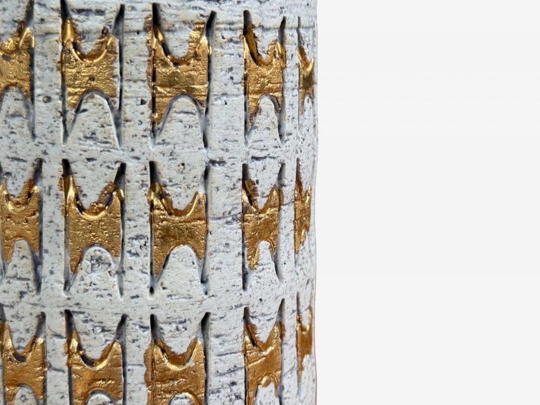 Bitossi, Table Lamp, Chamotte Clay, Gold Leaf, Italy, 1960s - 4