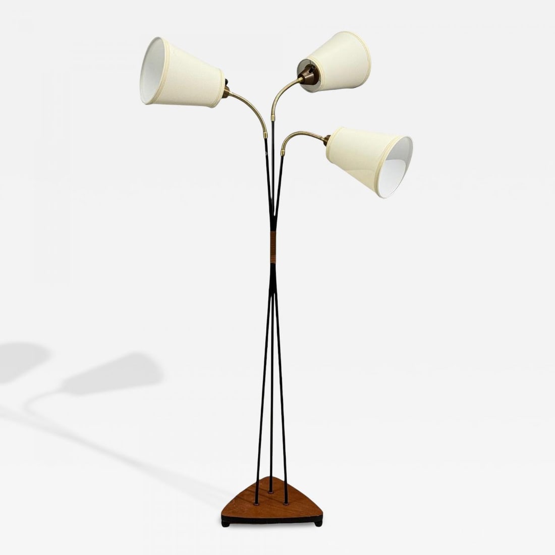 Swedish Modern, Adjustable Floor Lamp, Teak, Lacquered Metal, Sweden, 1960s (1 of 12)