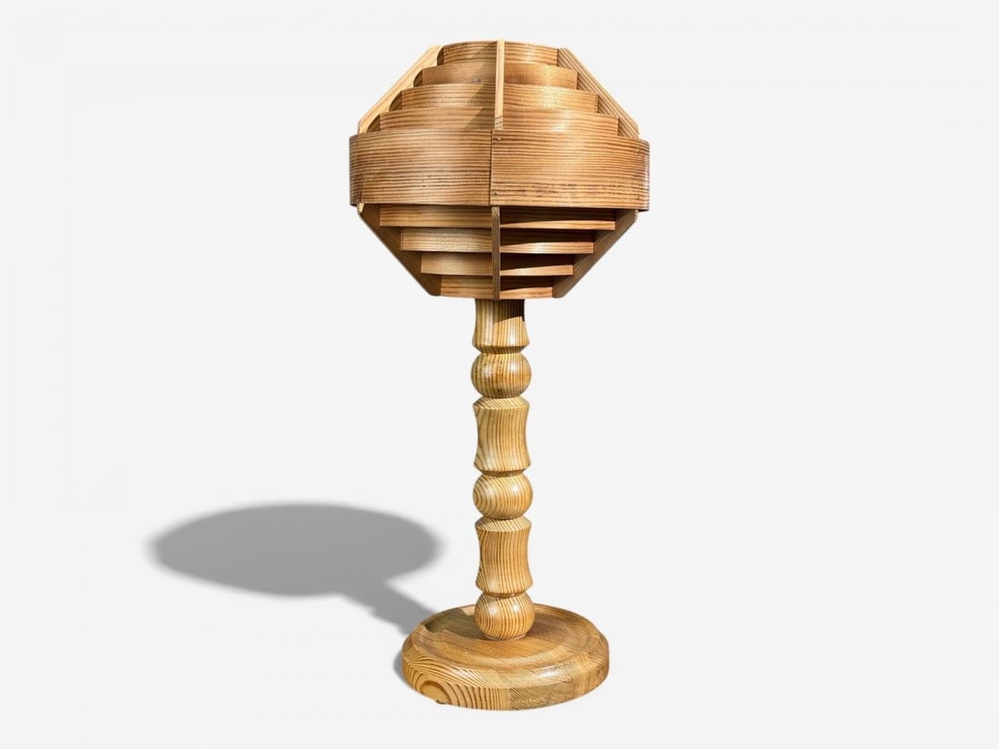 Hans-Agne Jakobsson, Table Lamp, Pine, Sweden, 1970s - 2