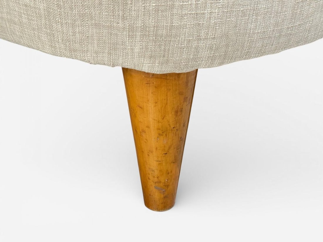 Carl-Johan Boman, Easy Chairs, Beige Linen, Wood, Finland, 1950s - 9
