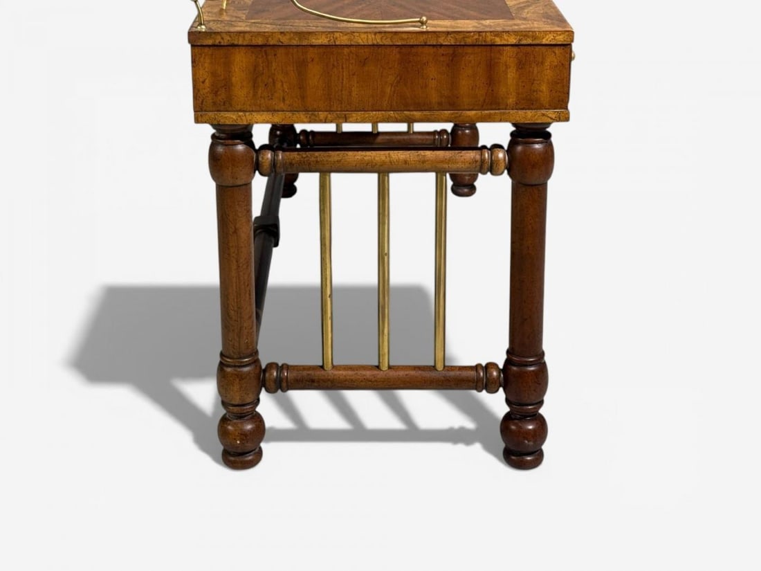 Mastercraft Style, Hollywood Regency, Writing Desk, Burl, Brass, USA, 1960s - 10