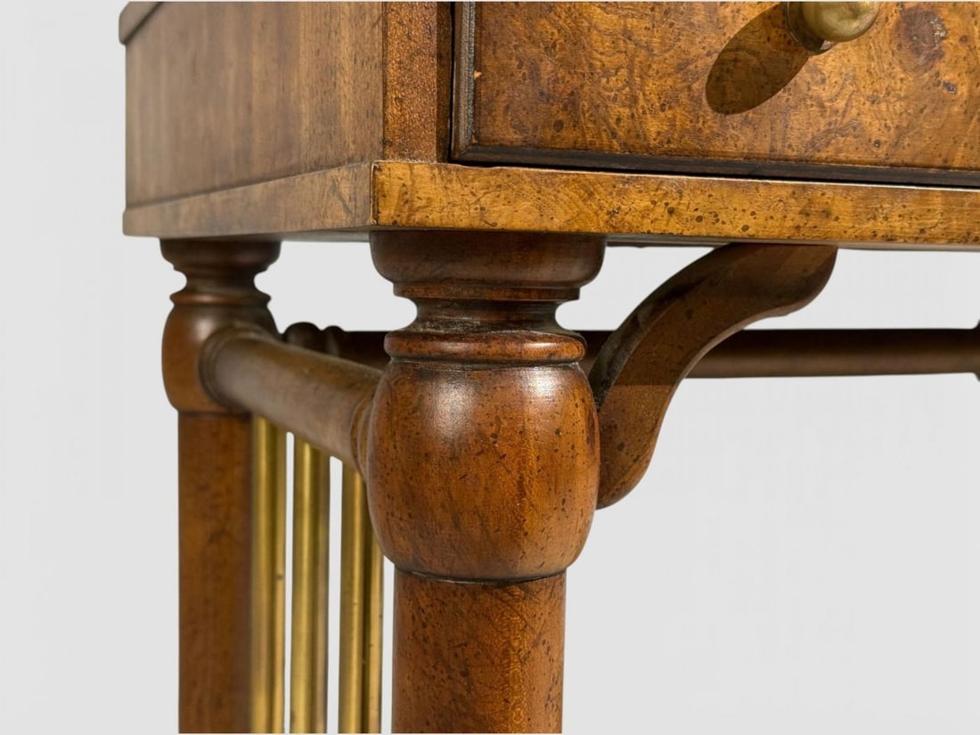 Mastercraft Style, Hollywood Regency, Writing Desk, Burl, Brass, USA, 1960s - 12