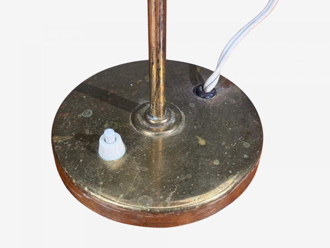 Karlskrona Lampfabrik, Table Lamp, Brass, Josef Frank Fabric, Sweden, 1940s - 9