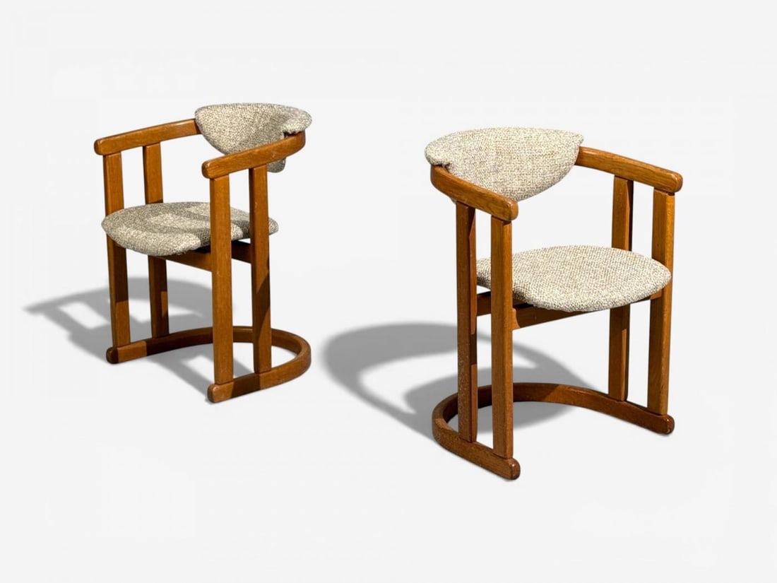 German Modern, Occasional Chairs, Tweed, Beech, Germany, 1960s - 2