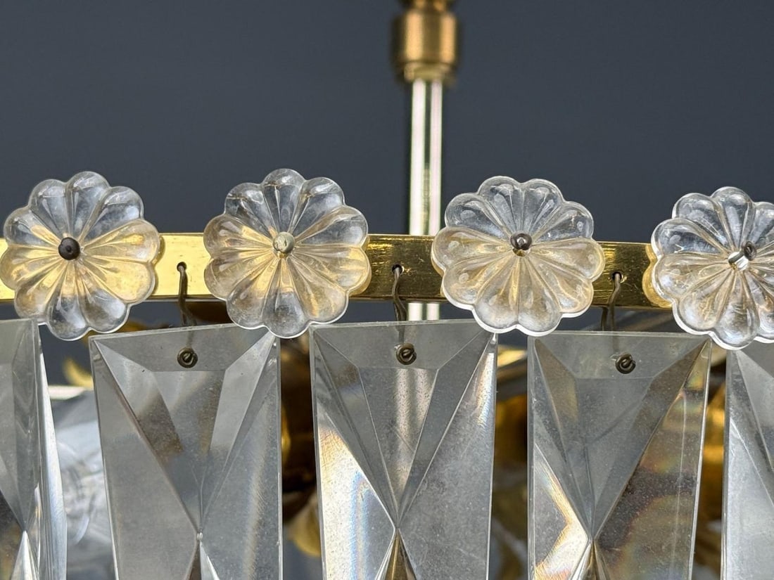 Neoclassical, Basket Pendant Light, Bronze, Crystal, France, 20th c. - 8