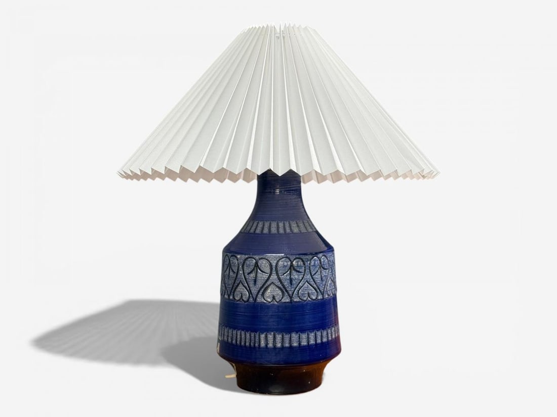 Italian Modern, Table Lamp, Cobalt Blue Ceramic, Italy, 1960s - 2