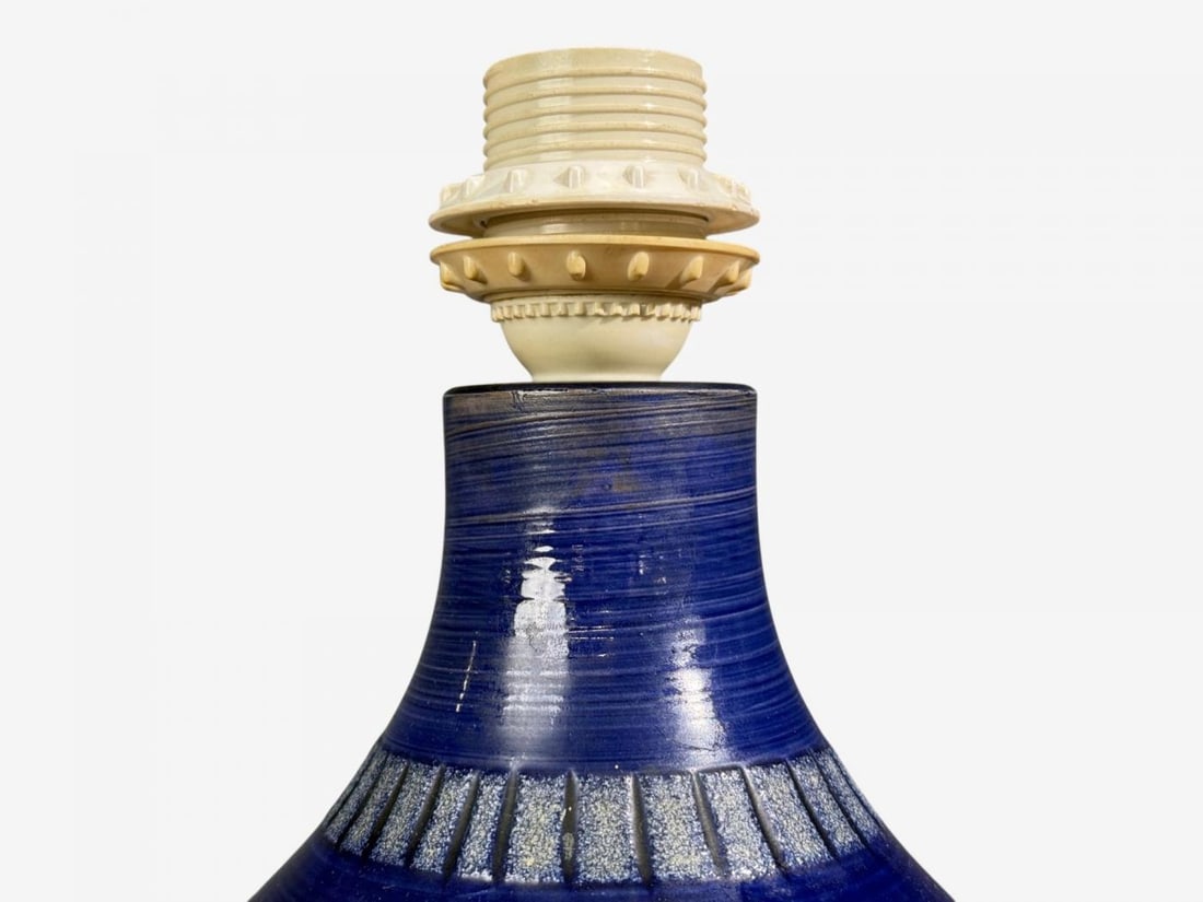 Italian Modern, Table Lamp, Cobalt Blue Ceramic, Italy, 1960s - 8