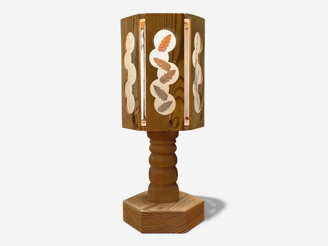 Swedish Modern, Table Lamp, Pine, Fabric, Sweden, 1940s - 4