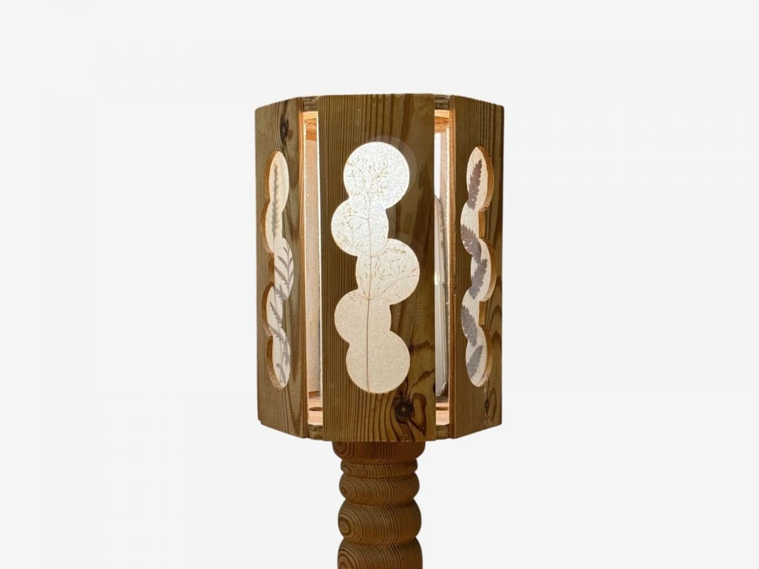 Swedish Modern, Table Lamp, Pine, Fabric, Sweden, 1940s - 8