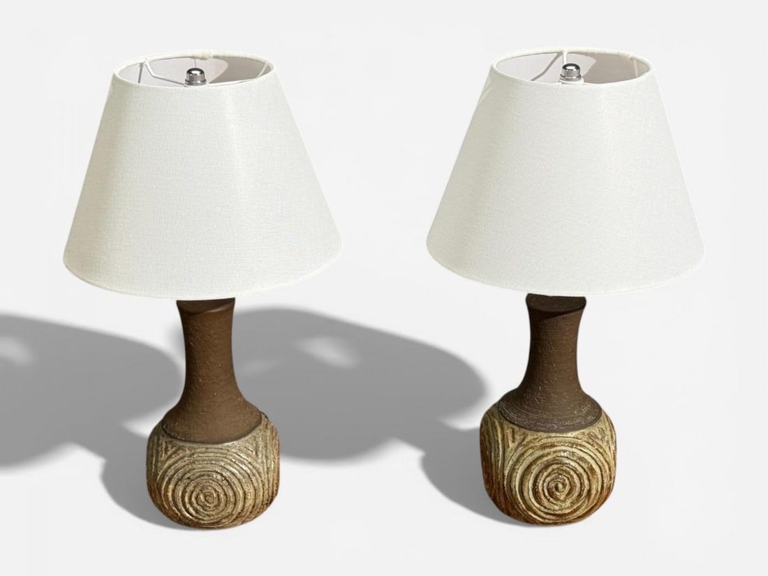 Chris Haslev, Table Lamps, Stoneware, Denmark, 1960s - 2