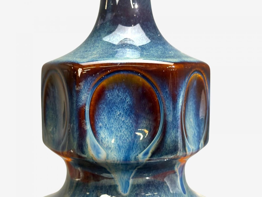Einar Johansen, Table Lamp, Blue Glazed Ceramic, Denmark, 1960s - 5