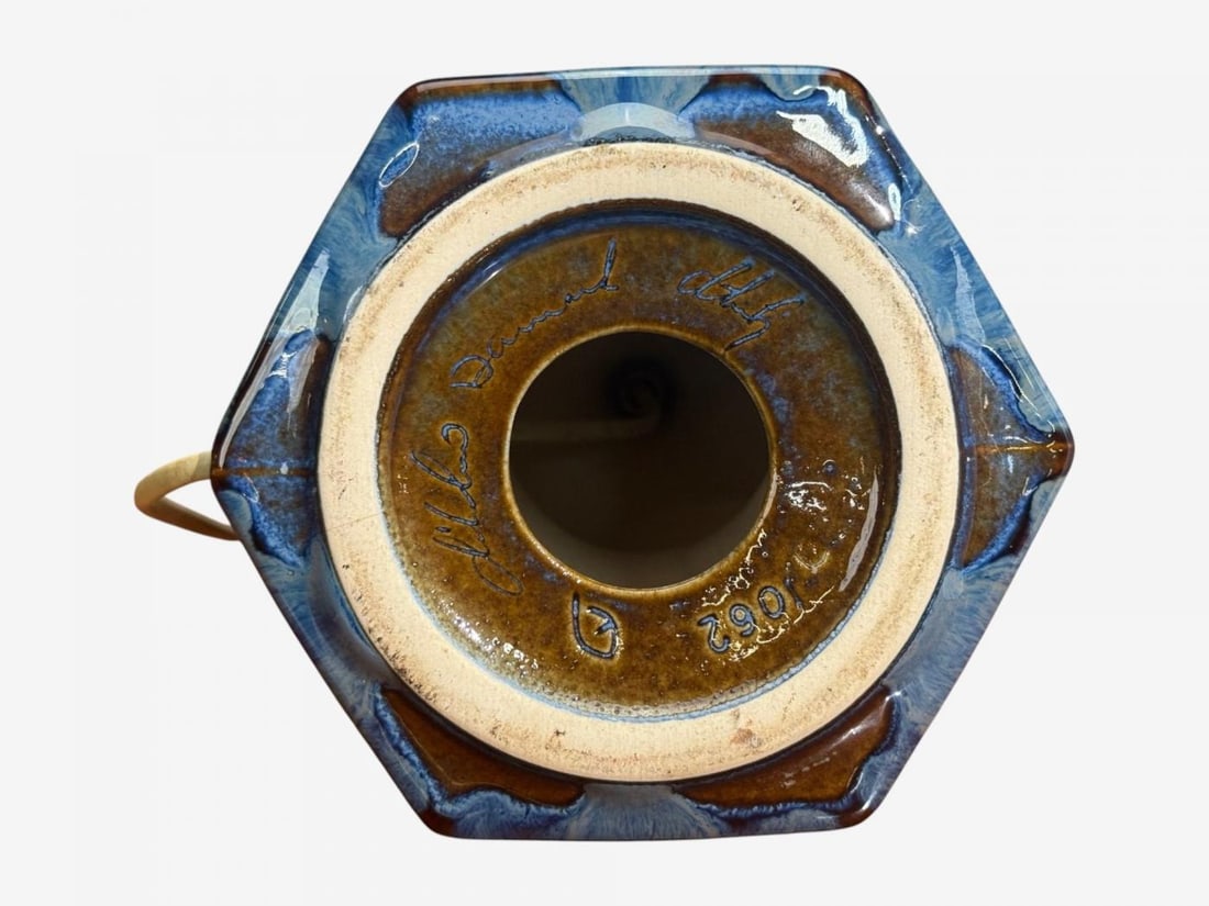 Einar Johansen, Table Lamp, Blue Glazed Ceramic, Denmark, 1960s - 8