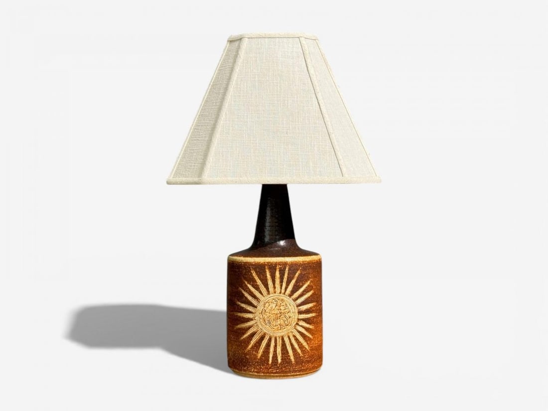 Søholm Stentøj, Table Lamp, Brown Glazed Stoneware, Denmark, 1960s - 10