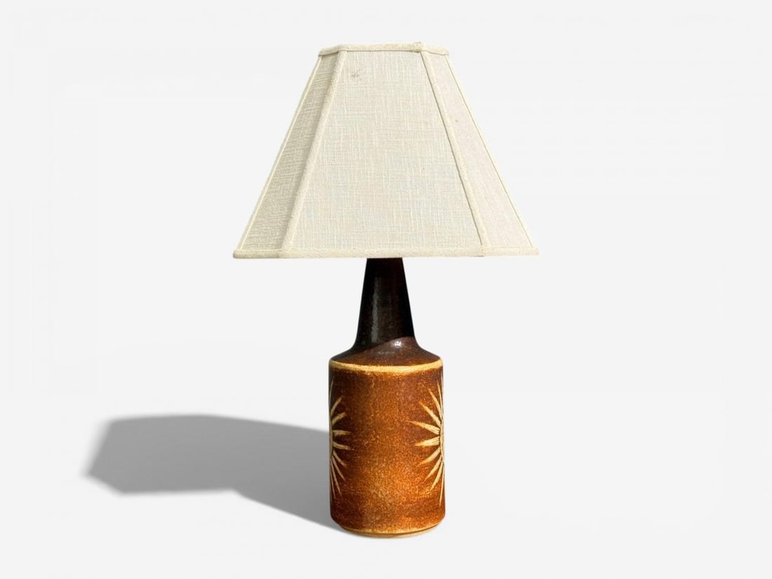 Søholm Stentøj, Table Lamp, Brown Glazed Stoneware, Denmark, 1960s - 4