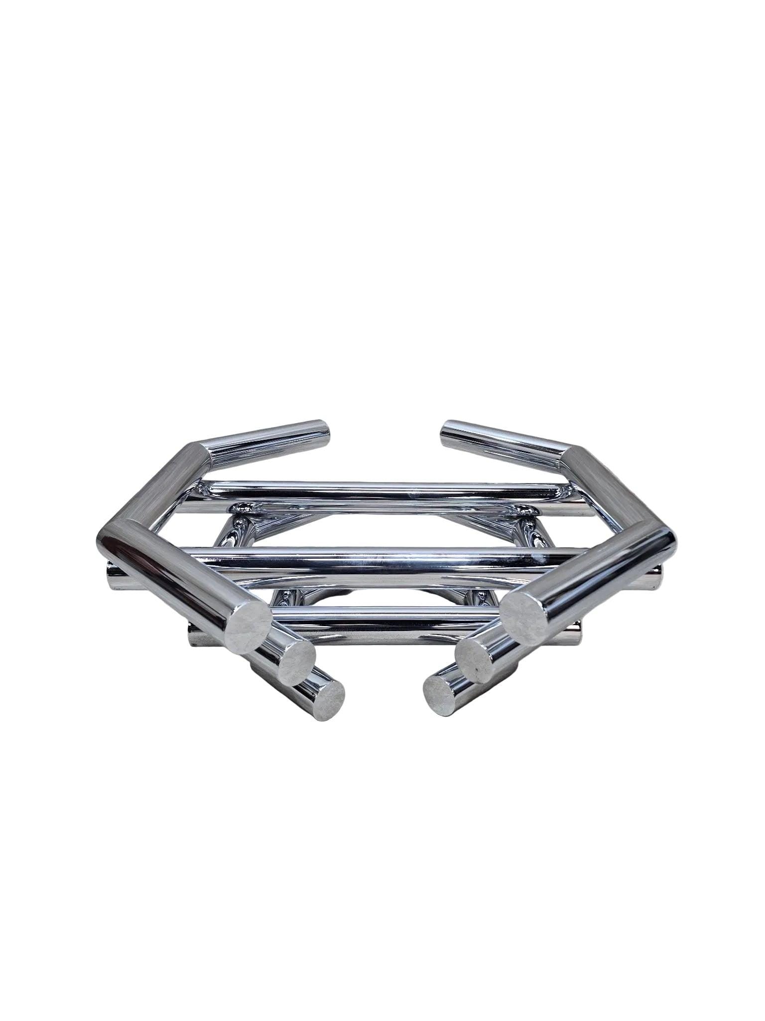 MCM Paul Mayen Style Stacked Chrome Coffee Table - 4