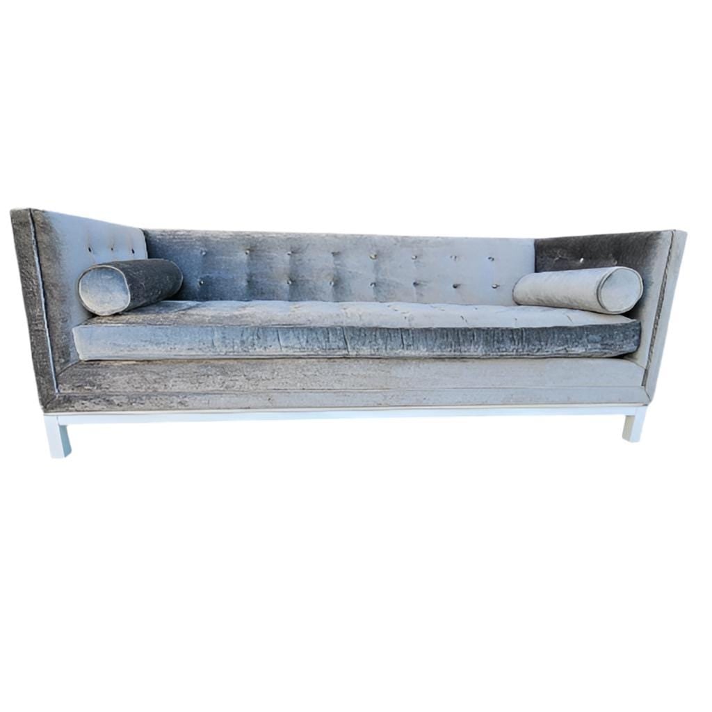 Lampert Charcoal Tufted Velvet Sofa by Jonathan Adler - 2