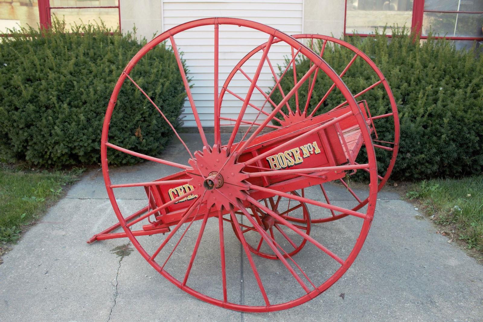 Antique Historic Chicago Fire Hose Cart and Fire Extinguisher - 2 Piece Set - 2