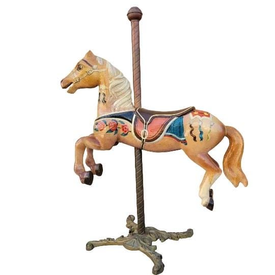Antique French Carved Hand Painted Carousel Horse - 4