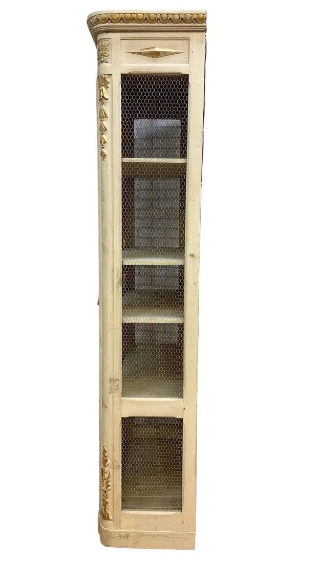 Vintage Parisian White and Gold-Leaf Display/Curio Cabinet - 2