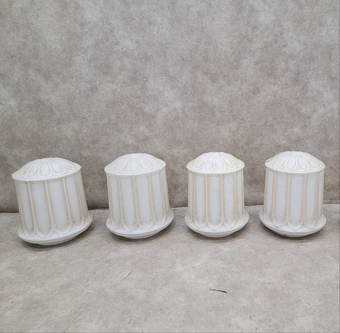 Antique Victorian Milk Glass Pendant Lights - Set of 4 (1 of 4)