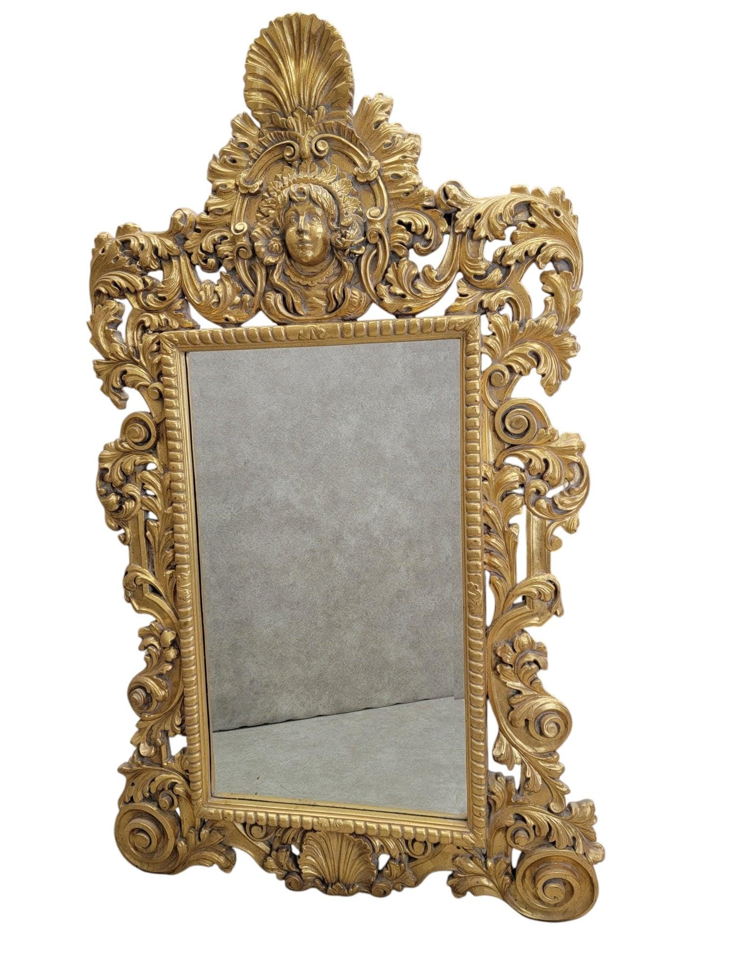 Hollywood Regency Italian Versace Style Figural Wall Mirror - 3