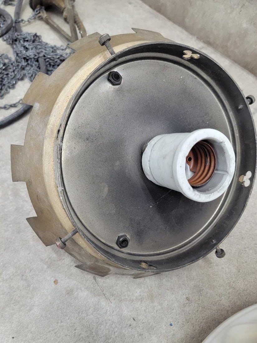 Antique Victorian Milk Glass Light Pendants - Set of 2 - 4