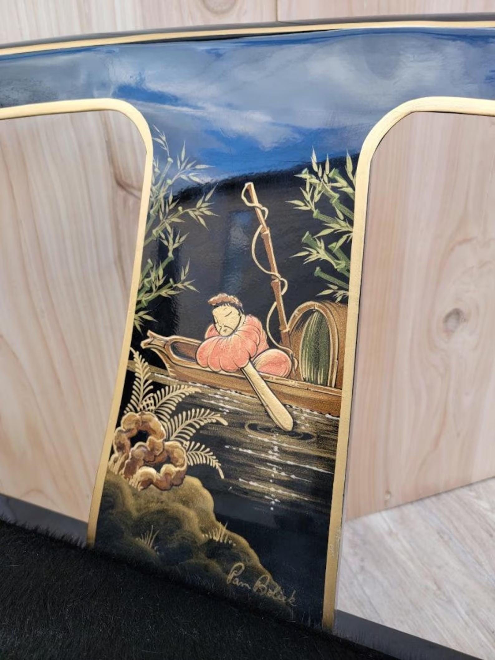 MCM James Mont Chinoiserie Style Horseshoe Chairs Newly Reupholstered - Pair - 4