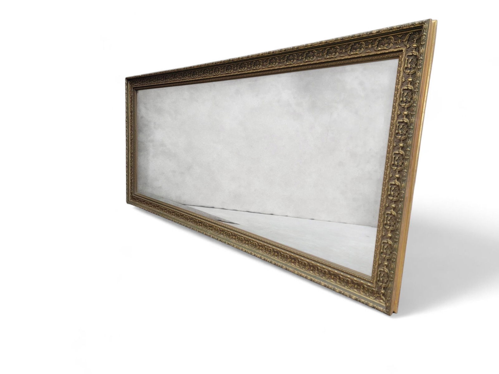 Antique French Carved & Gilded Frame Full Length Floor/Wall Beveled Mirror - 4