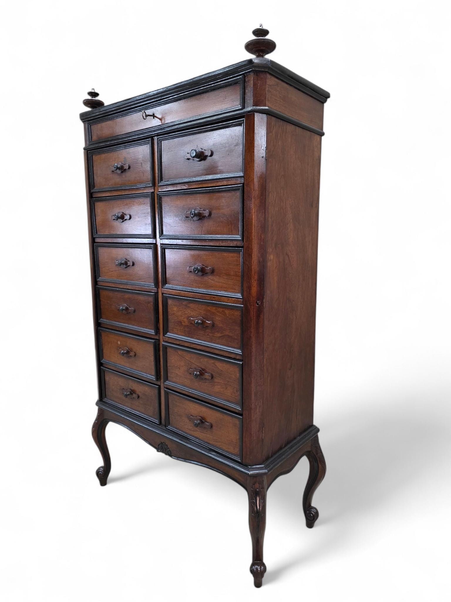 Antique Edwardian Style 13 Drawers Lock-Side Filing Cabinet - 2