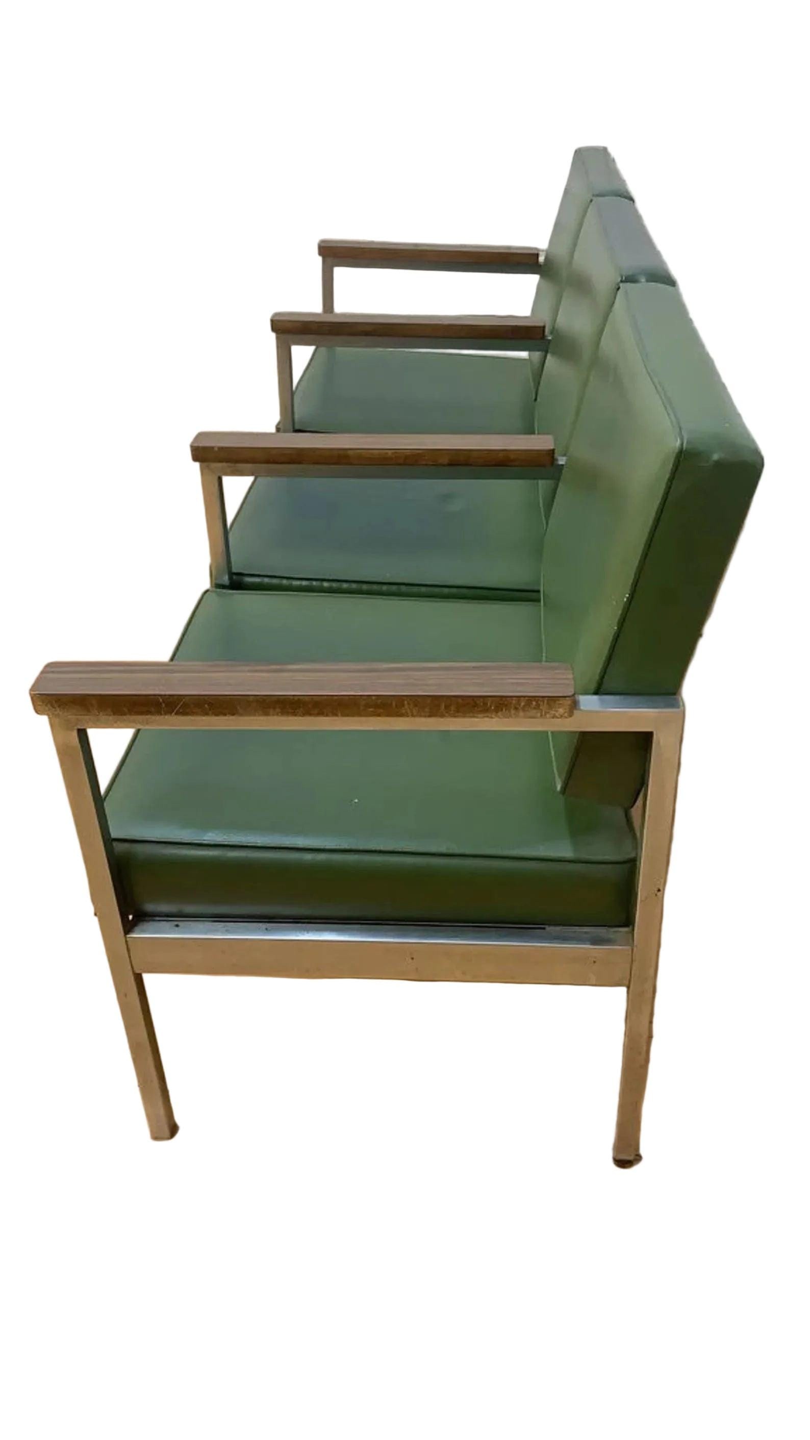 MCM Knoll Style Bench in Green - 2