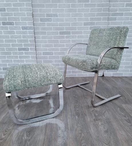MCM Milo Baughman Chrome Chair & Ottoman - 3