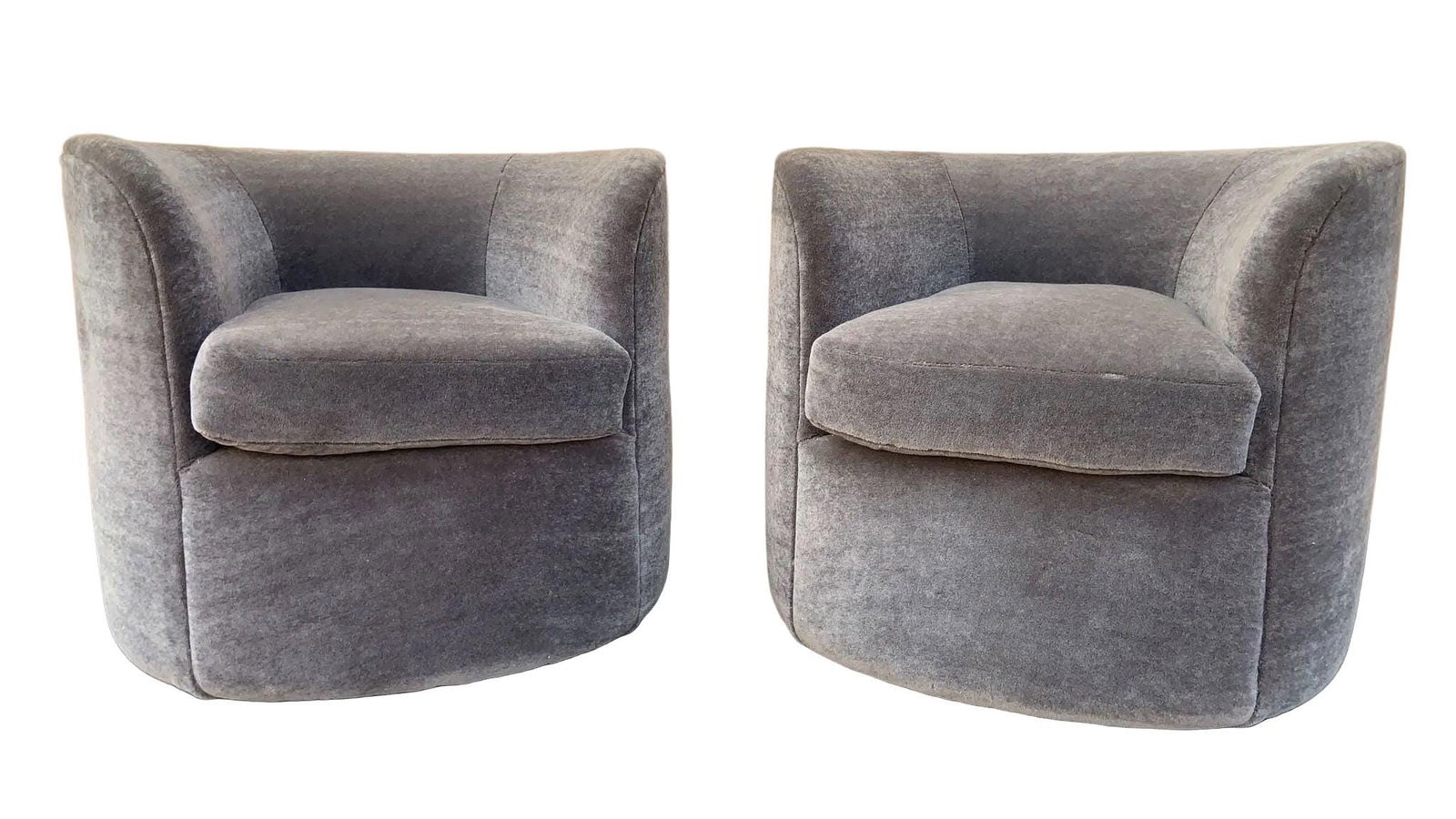MCM Faudet-Harrison Swivel Lounge Chairs Newly Reupholstered - Pair - 2