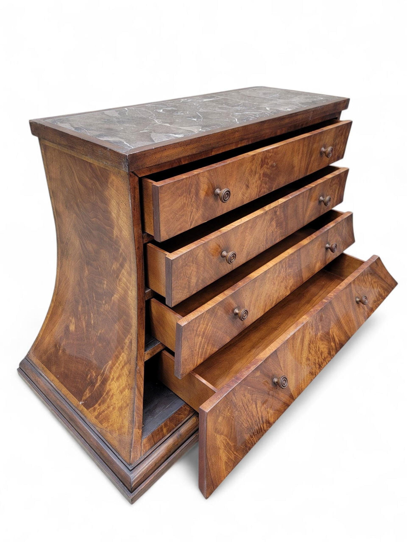 Vintage Arched Burl Dressers Monarch Furniture for Century - Set of 2 - 4