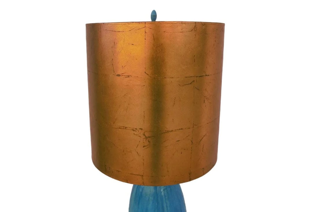 Hollywood Regency Oversized Turquoise Table Lamp - 3