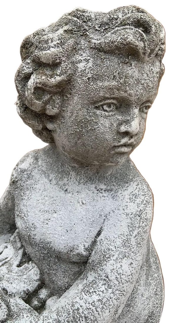 Vintage Neoclassical Style Cherub/Putti Garden Statue - 4