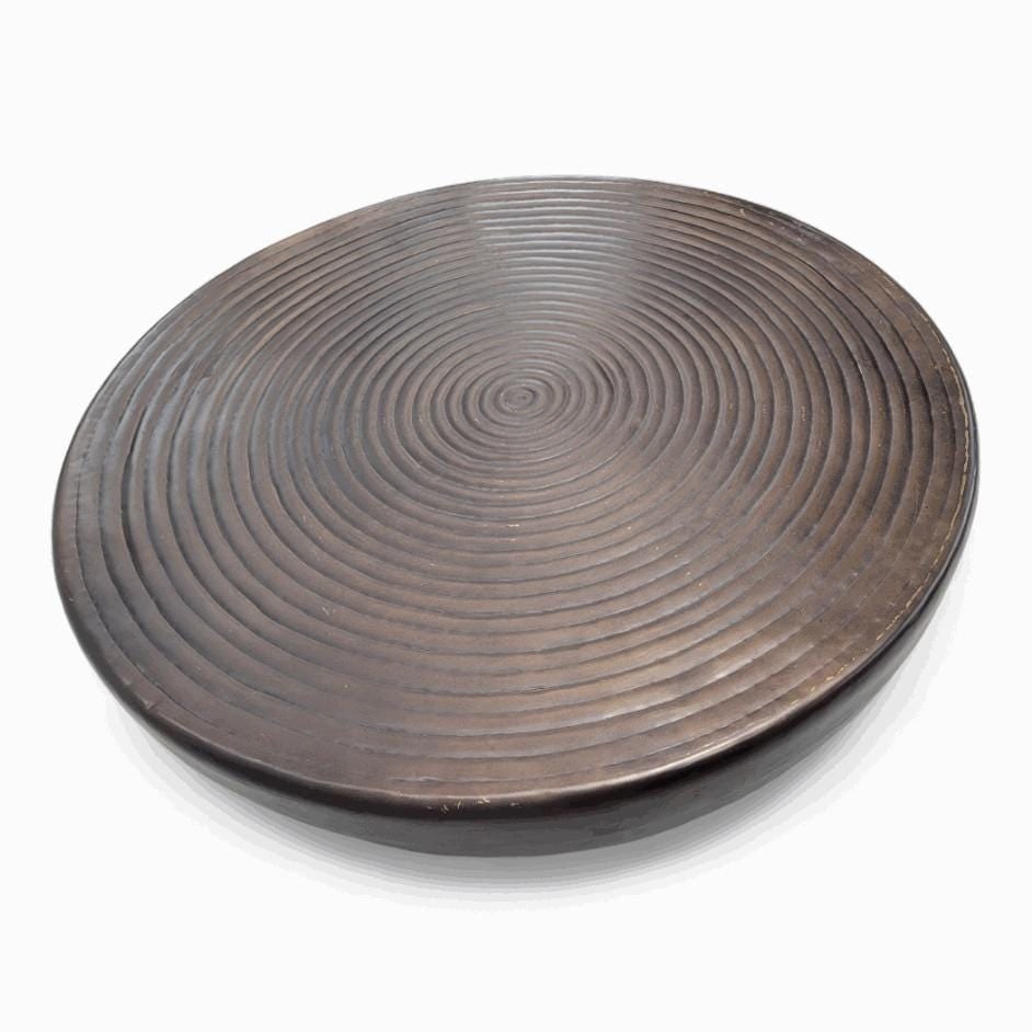 Industrial Hosanna Round Hammered Drum Coffee Table - 3